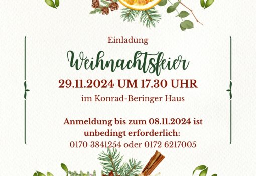 Weihnachtsfeier 29. November 2024