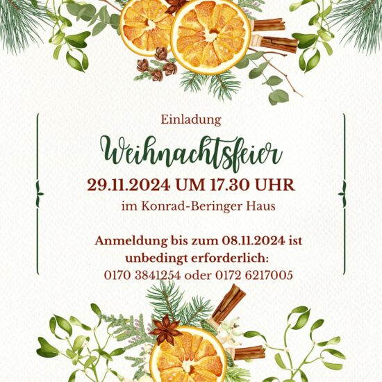 Weihnachtsfeier 29. November 2024